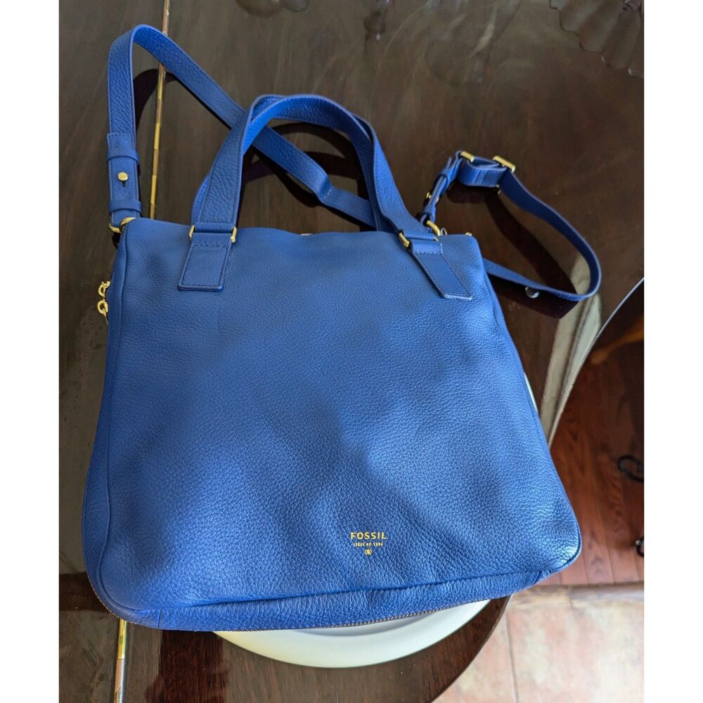 Fossil Royal Blue Leather Crossbody Bag - Picture 13 of 15